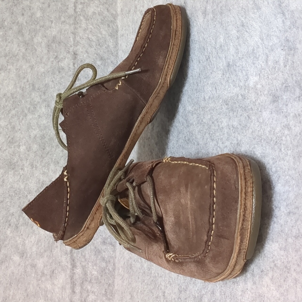 Olukai Ohana Lace-up Oxford Suede Brown Shoes Size 9 - Picture 5 of 10